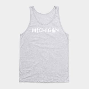 Michigan with Peninsula Shapes - White Tank Top